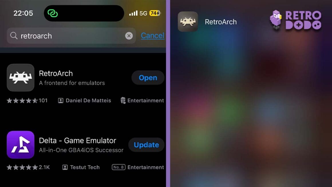 RetroArch App Store listing