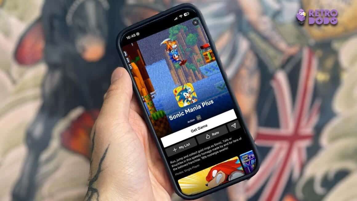 App screen for Sonic Mania Plus on Netflix