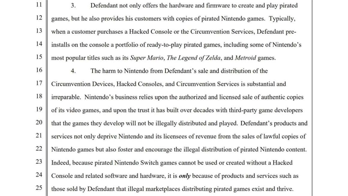 Text showing information from a lawsuit against Modded Hardware