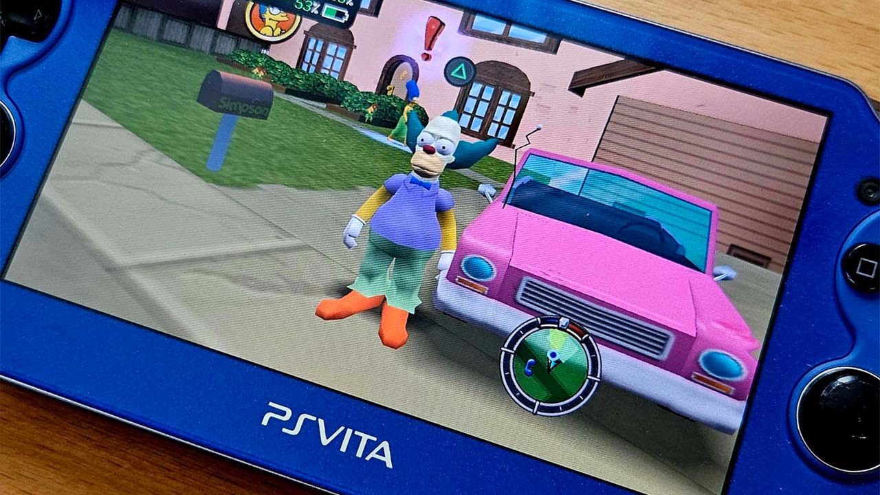 Krusty the Clowm on a PS Vita