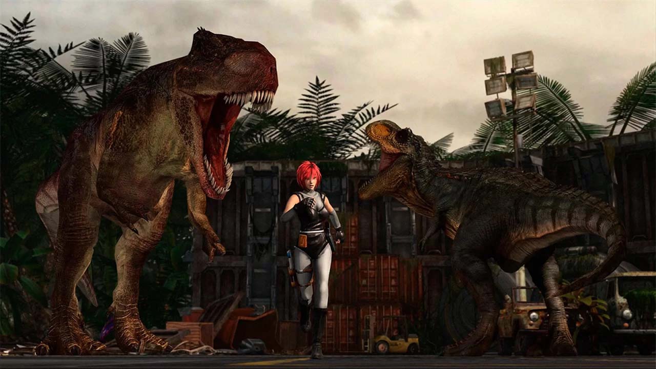 Dino Crisis Gameplay with T-rexes
