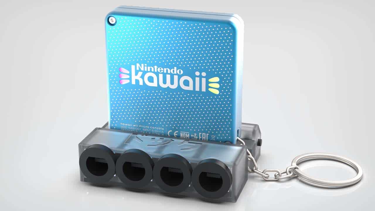 Nintendo Kawaii console on a keychain