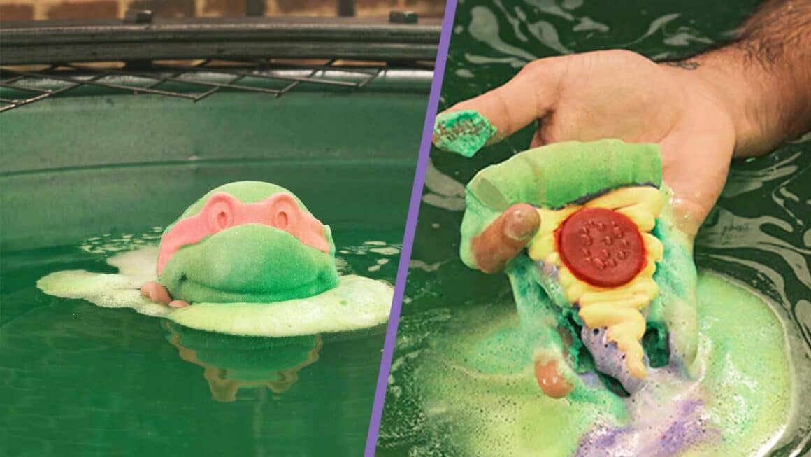 Michelangelo and Pizza Lush products for the TMNT Lush crossover