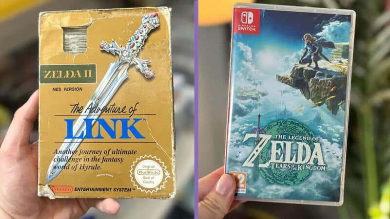 two tough Zelda games held by Retro Dodo team members