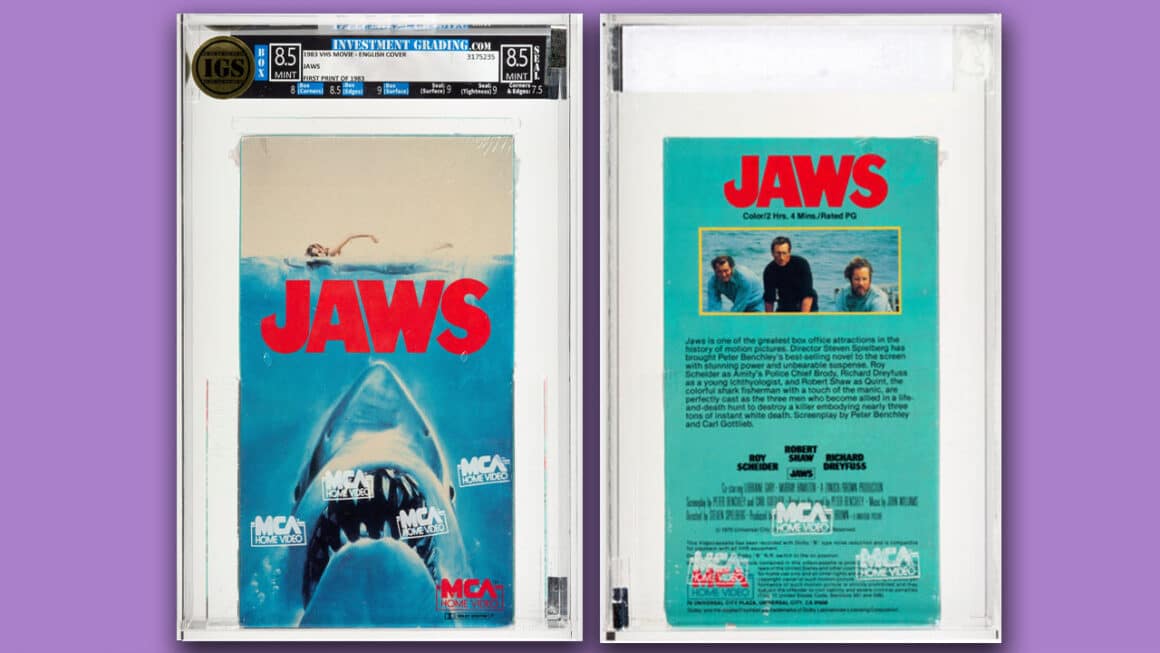 A rare copy of Jaws on VHS from 1983