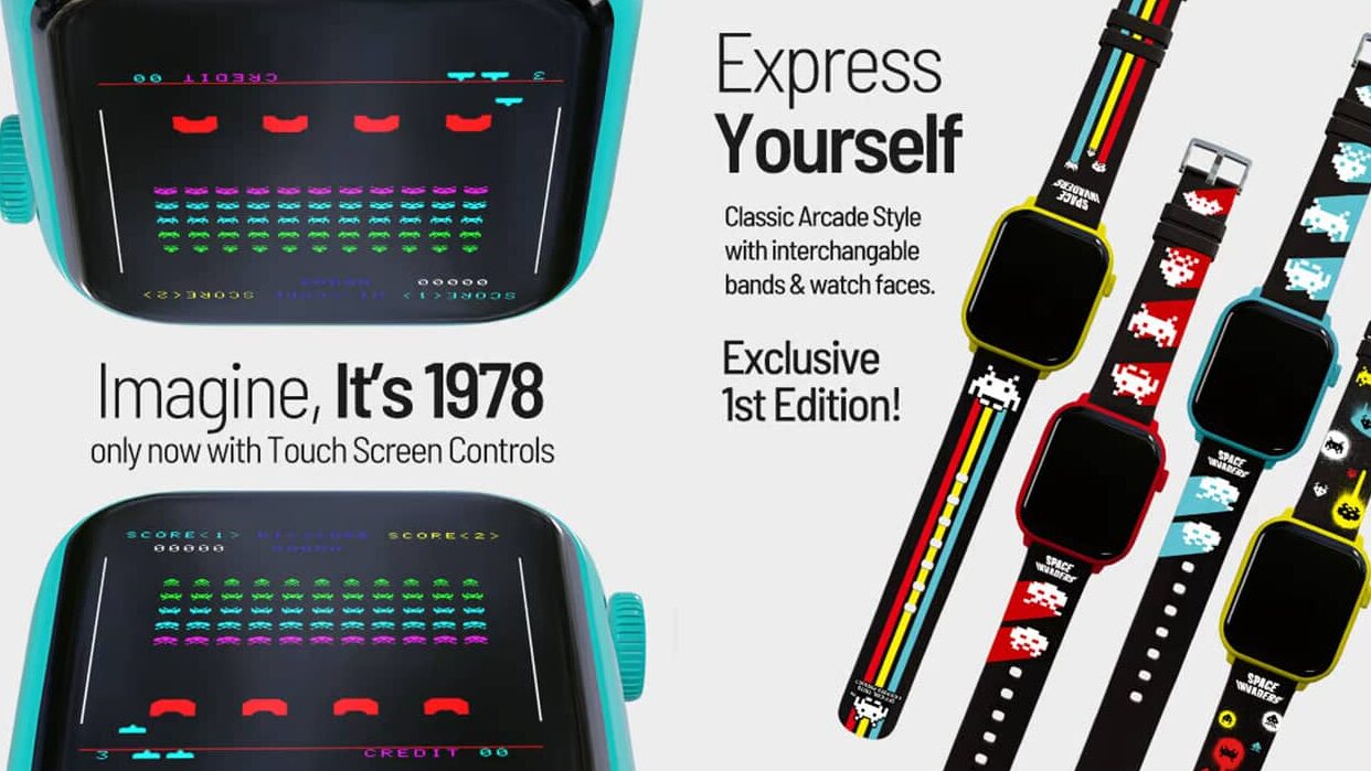 Images of the Space Invaders Play Watch from the Kickstarter campaign