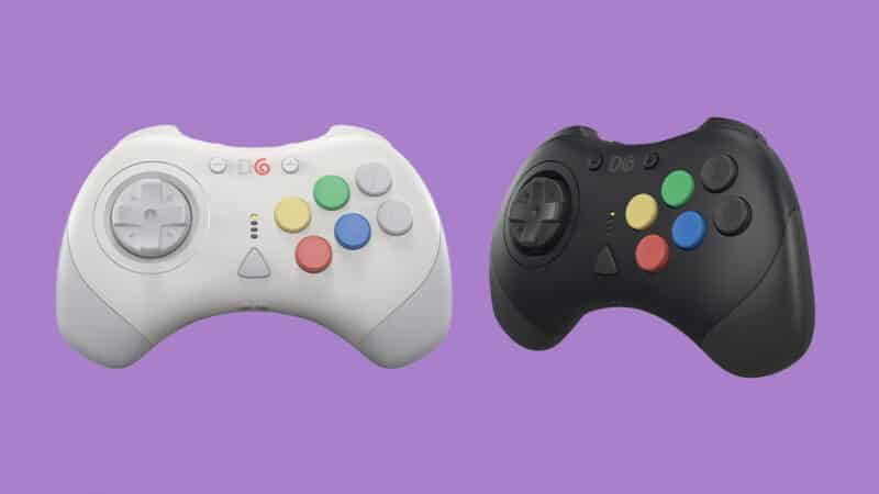 Two images of the D6 Dreamcast wireless controller