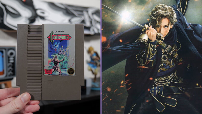 Castlevania game (left) and the Flower Troupe programme (right)