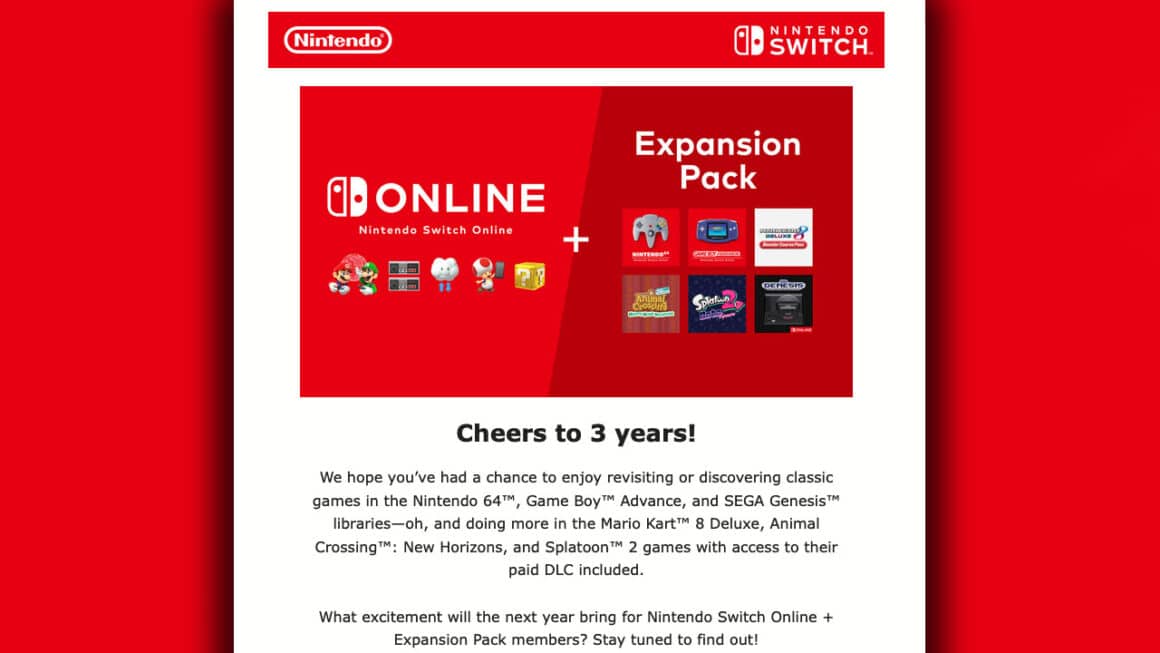 Nintendo Switch Online Message