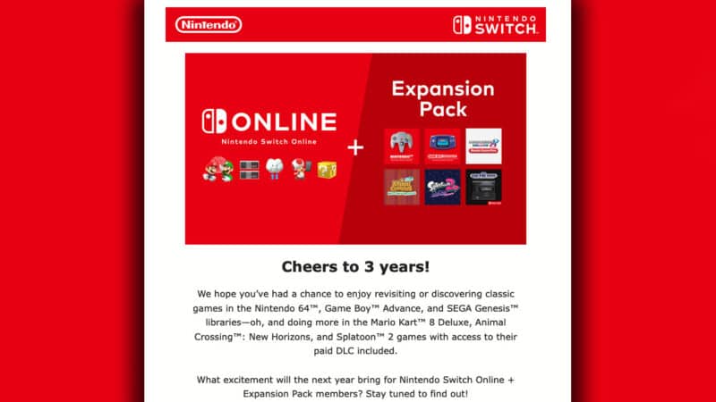 Nintendo Switch Online Message