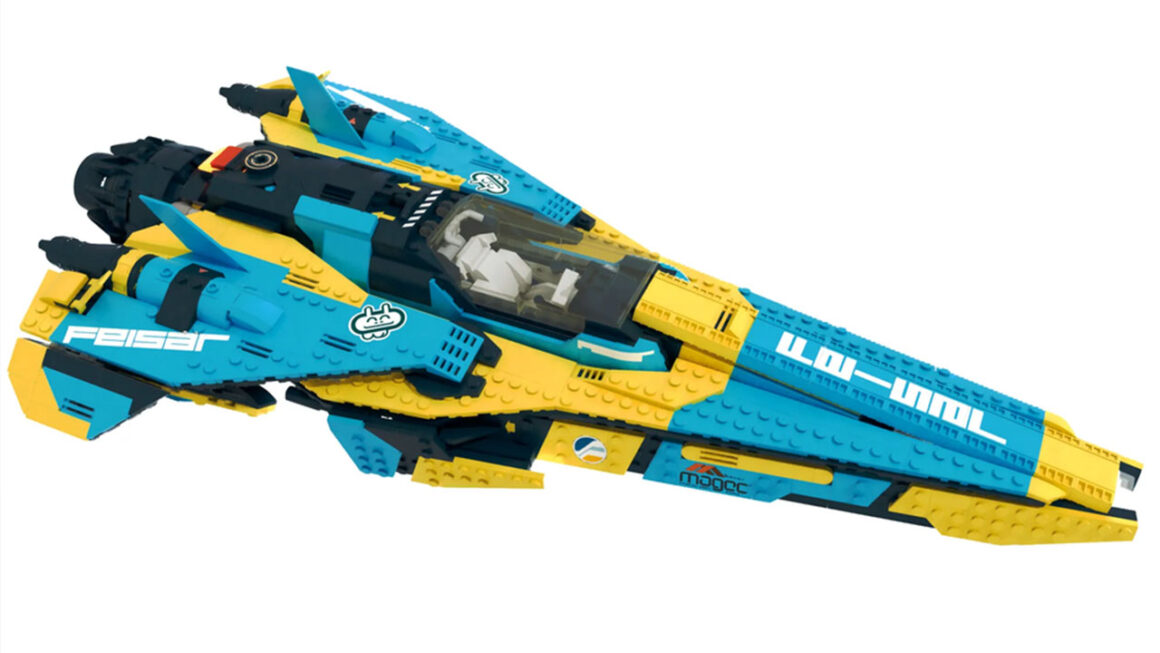 Top down view of the design of the LEGO Wipeout 30th Anniversary