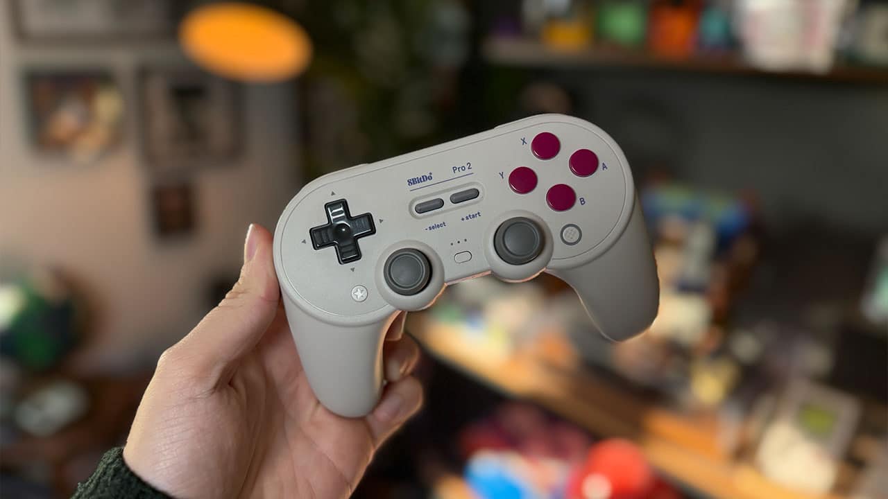 Brandon holding the 8BitDo Pro 2