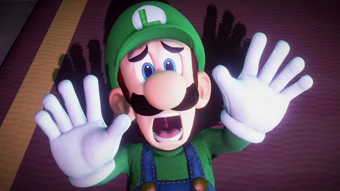 Luigi screaming at the camera