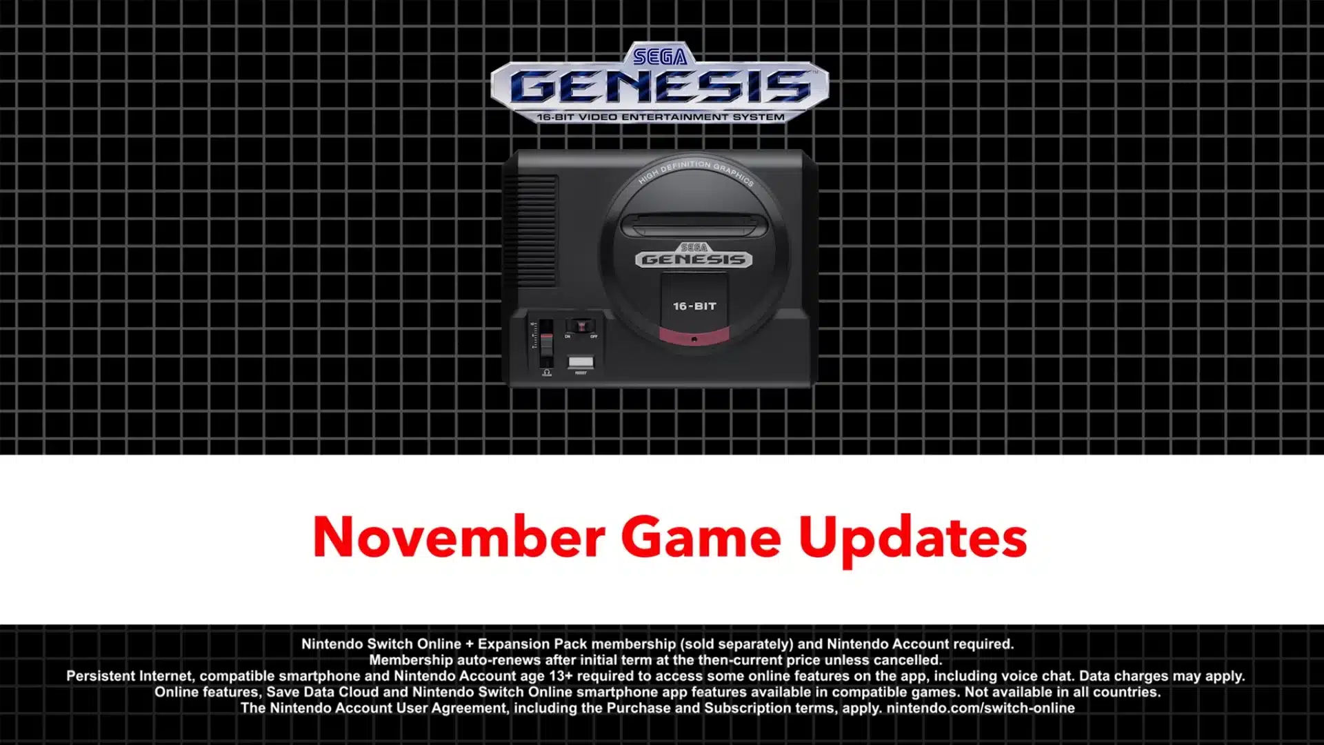 sega genesis november update