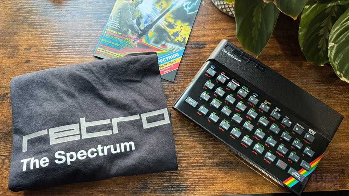 The Spectrum console, magazine, and tshirt