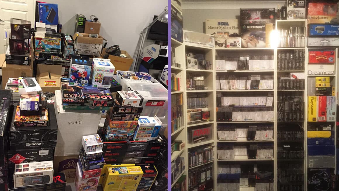 Brent's boxed collection (left) and his collection (right)