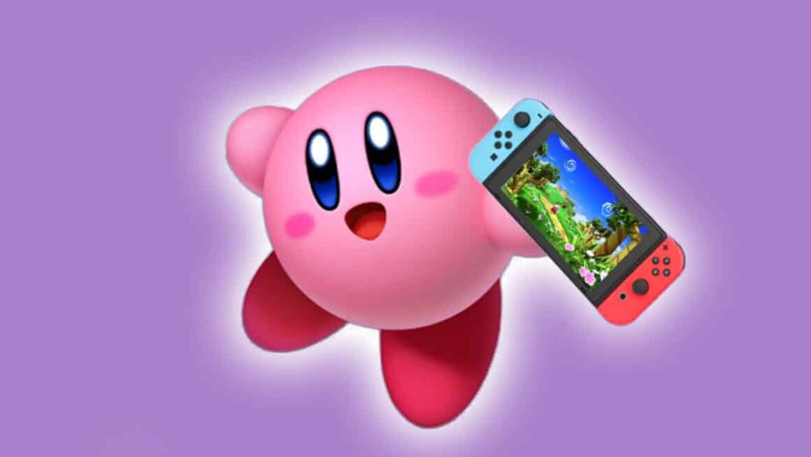 Kirby Holding A Nintendo Switch