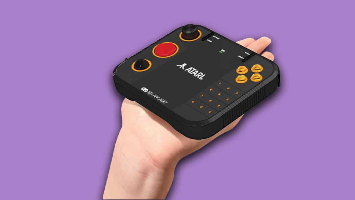 Atari Gamestation Gamepad in black with multiple buttons and Trak-ball