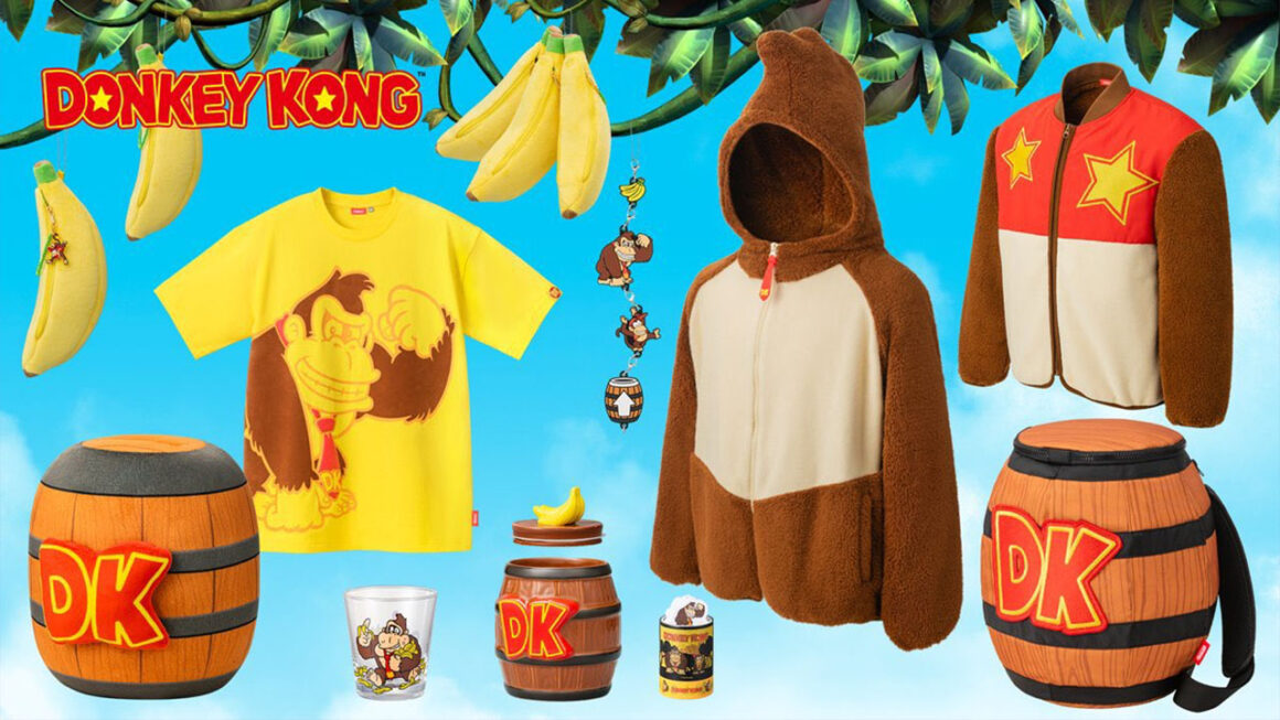 Donkey Kong merch for the new launch of Donkey Kong Country Returns HD