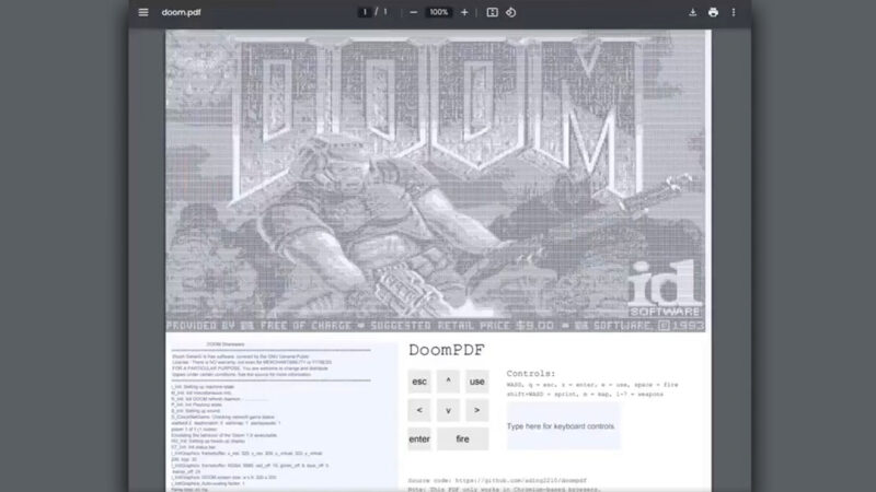 Doom running within a PDF file